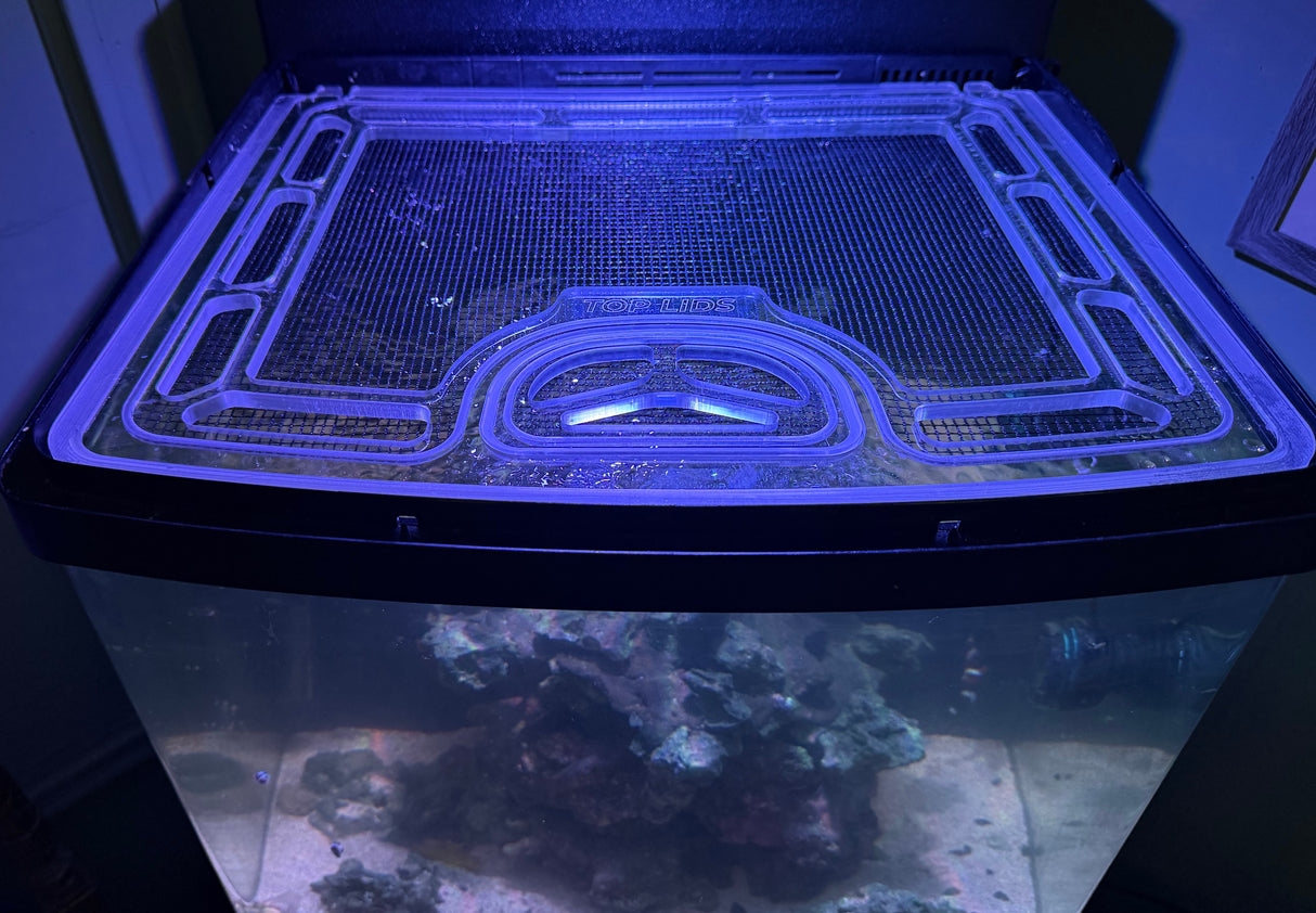 Coralife BioCube 14 and 16 Rimmed Version (with Black Frame) Custom Polycarbonate Aquarium Screen Top Lid