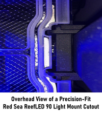 Load image into Gallery viewer, Light Mount Cutout for Reef Breeders Photon V2 and V2+ BOT (Back of Tank) Mount = Precision-Fit Around Entire Mount

