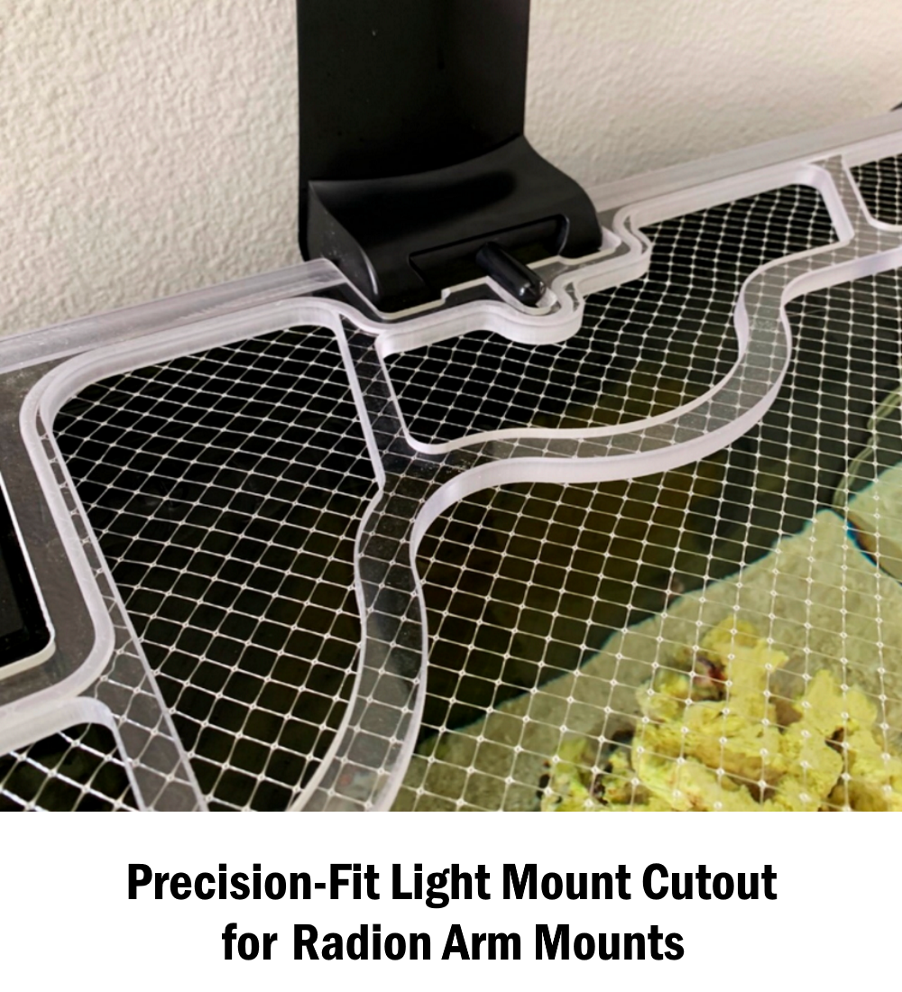 Light Mount Cutout for Current USA Serene HORIZONTAL Lighting System = Precision-Fit Around Entire Mount