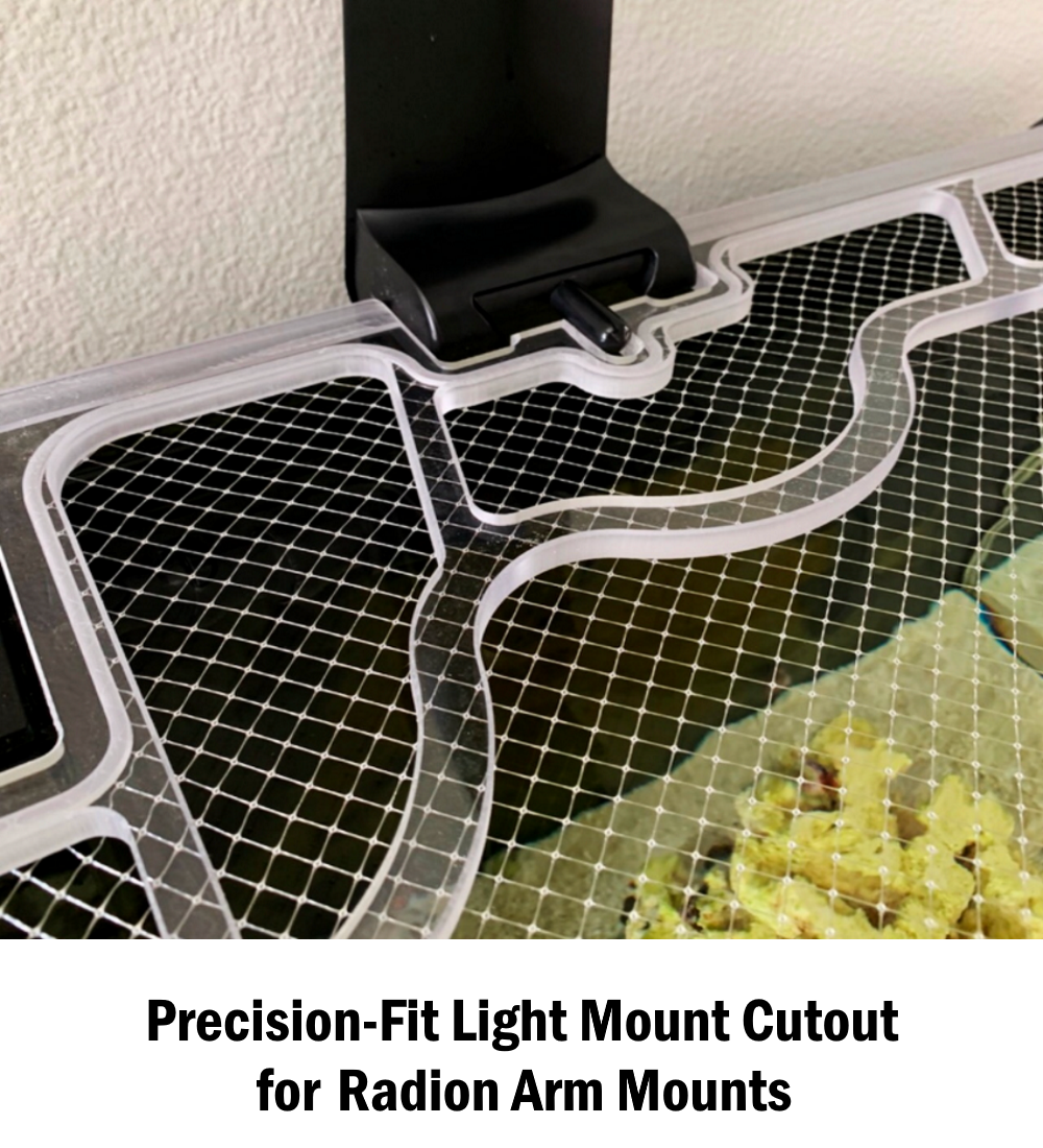 Universal BOT (Back of Tank) Light Mount Cutout for All Standard Back Mounted Lights = Precision-Fit Around Entire Mount