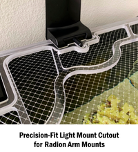 Load image into Gallery viewer, Universal HORIZ (Horizontal) Light Mount Cutout for All Standard Horizontal Rail Light Mounts = Precision-Fit Around Entire Mount
